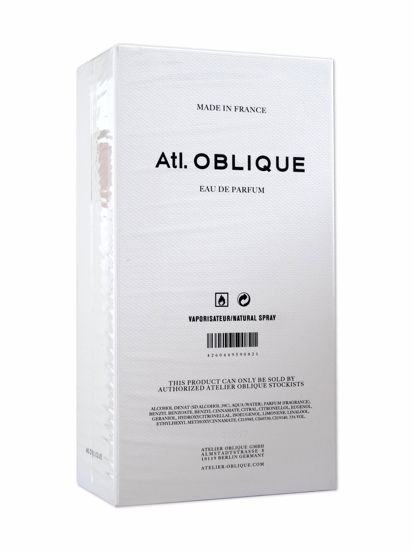 Atl. Oblique Lightfalls EDP 50ml — Packaging Back View