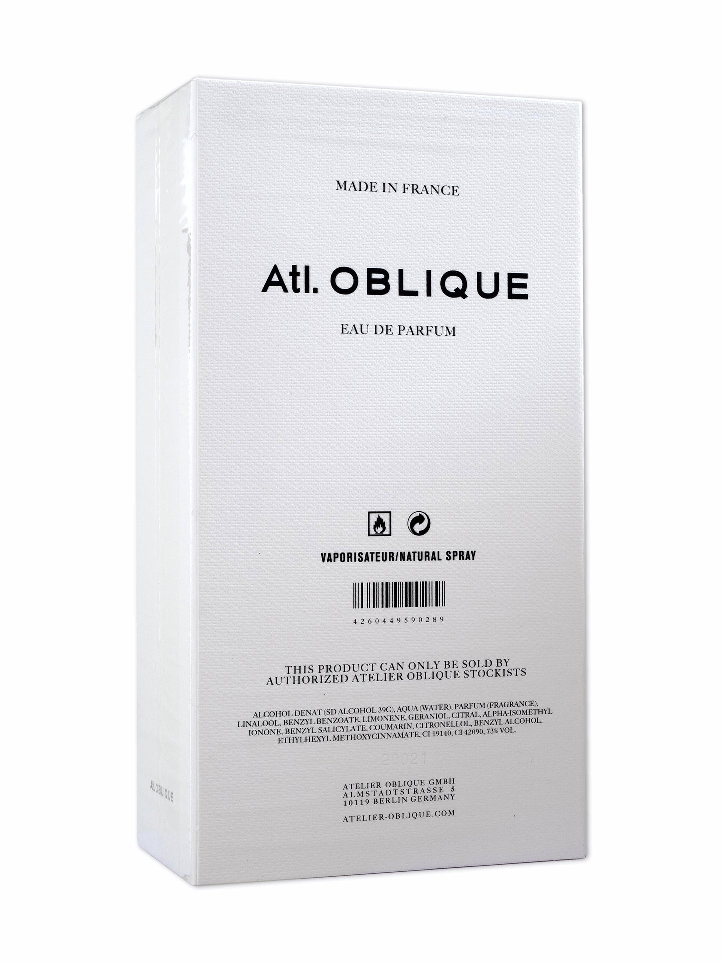 Atl. Oblique Marble Sea EDP 50ml — Packaging Back View