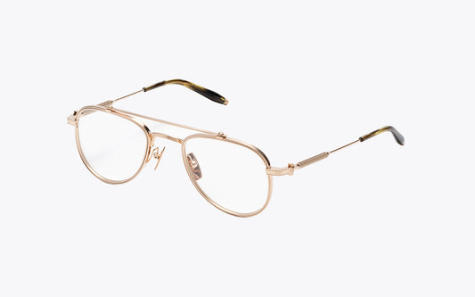 Akoni Calisto 303A | White Gold Eyeglasses | Three Quarters View
