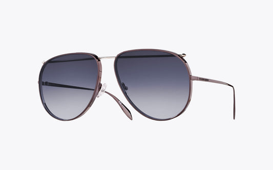 Alexander McQueen Piercing 170S Aviator sunglasses with gradient lenses on a white background