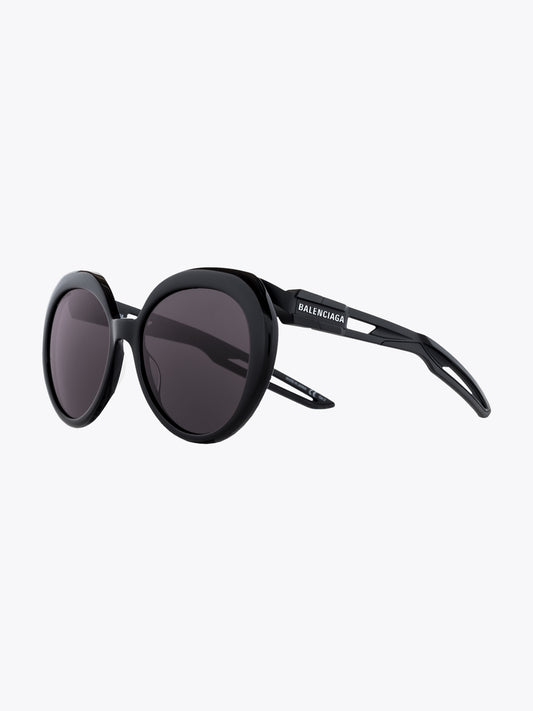 Balenciaga Hybrid Black Sunglasses — Three-quarter View