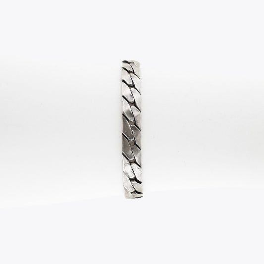Goti BR1033 Silver Cuban Chain – Unisex Bracelet | Side View
