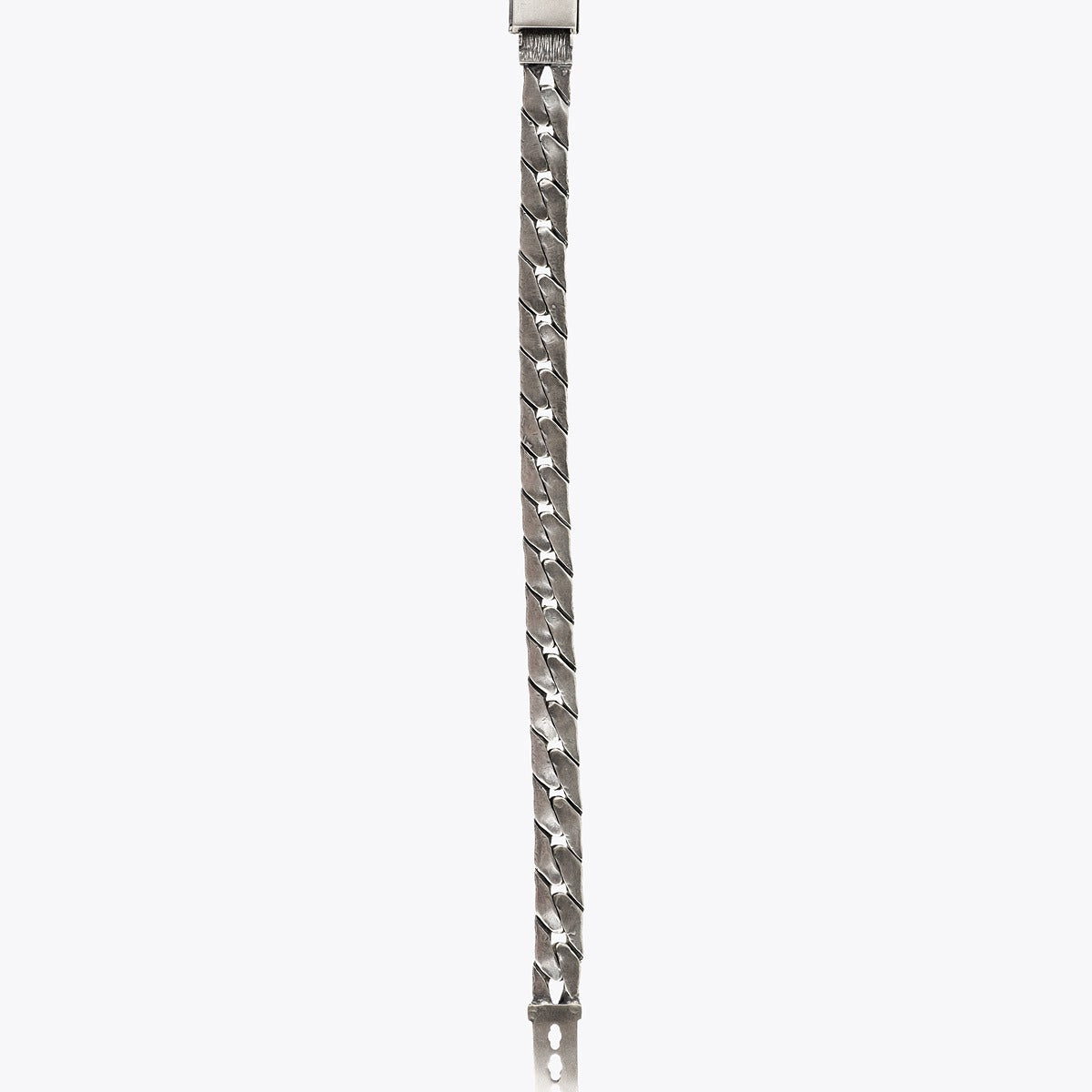 Goti BR1033 Silver Cuban Chain – Unisex Bracelet | Open Front View