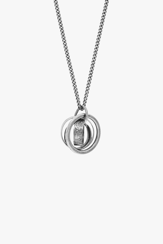 Goti CN569 Silver Curb Chain – Women's Necklace | Pendant Front View