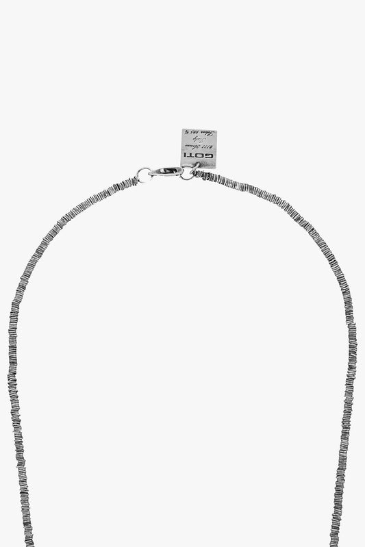 Goti CN715 Silver Plate Chain – Unisex Necklace | Lobster clasp and Goti plate front view