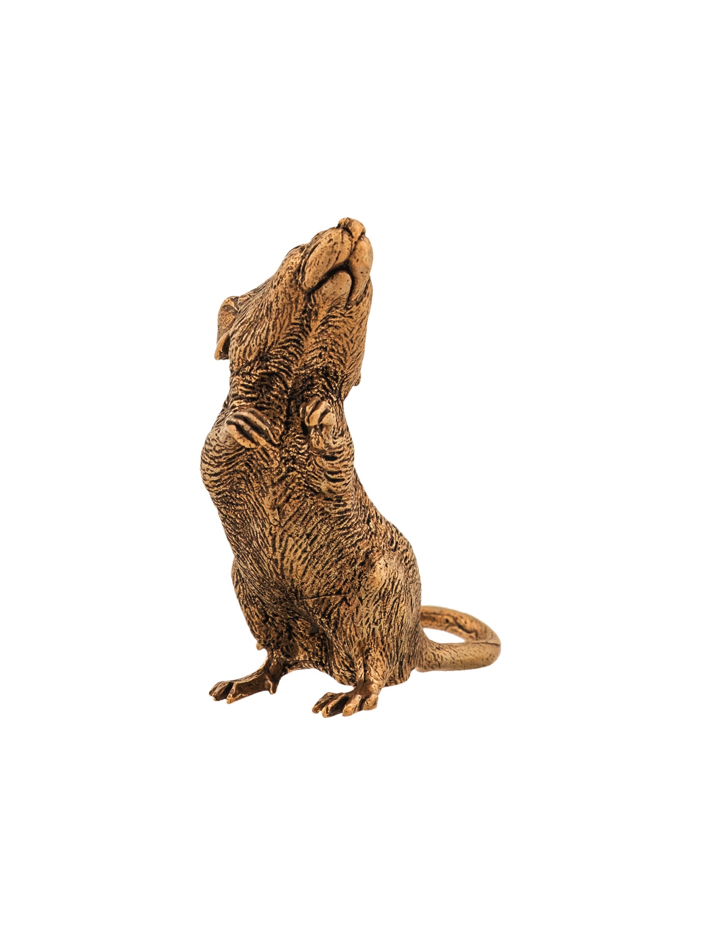 Goti Lucky Mouse Brass Figurine Front View