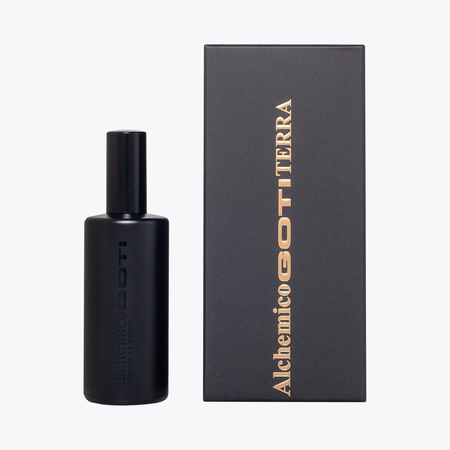 Alchemico Goti Terra Eau de Parfum 100ml anthracite paper box packaging - Made in Italy