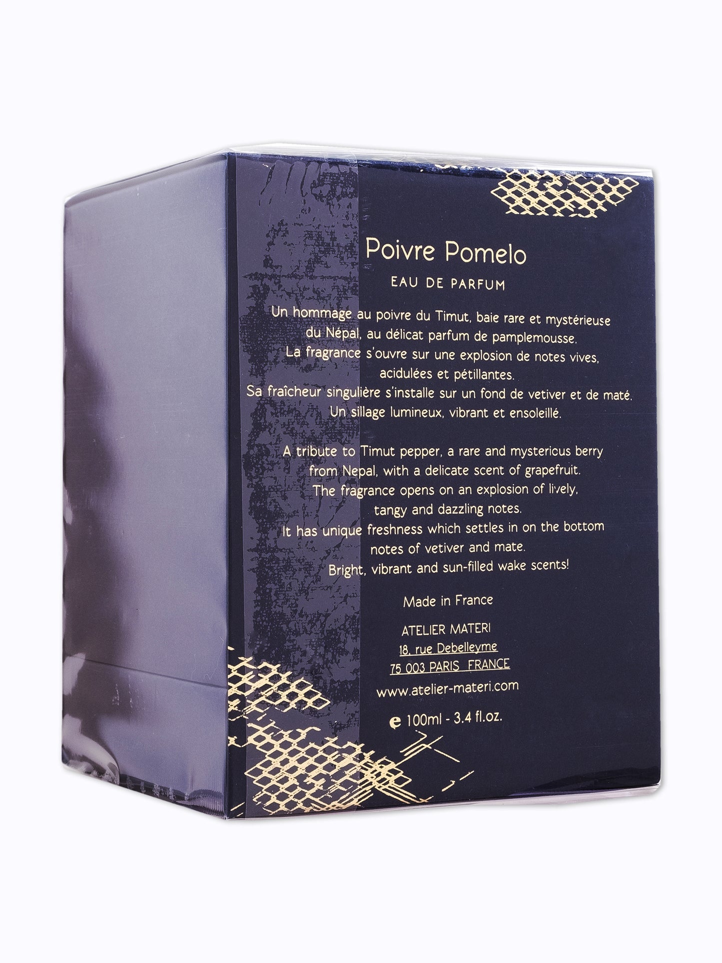 Atelier Materi Poivre Pomelo EDP 100ml — Packaging Back View