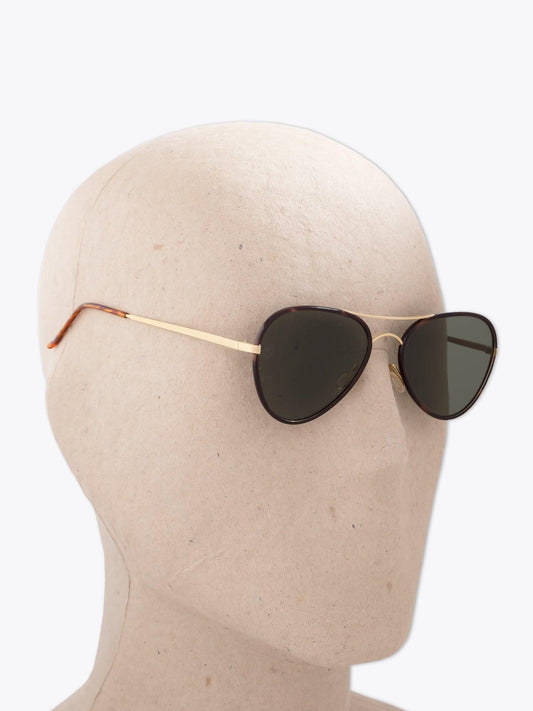 8000 Eyewear 8M3P Gold/Havana Sunglasses — Three-quarter View