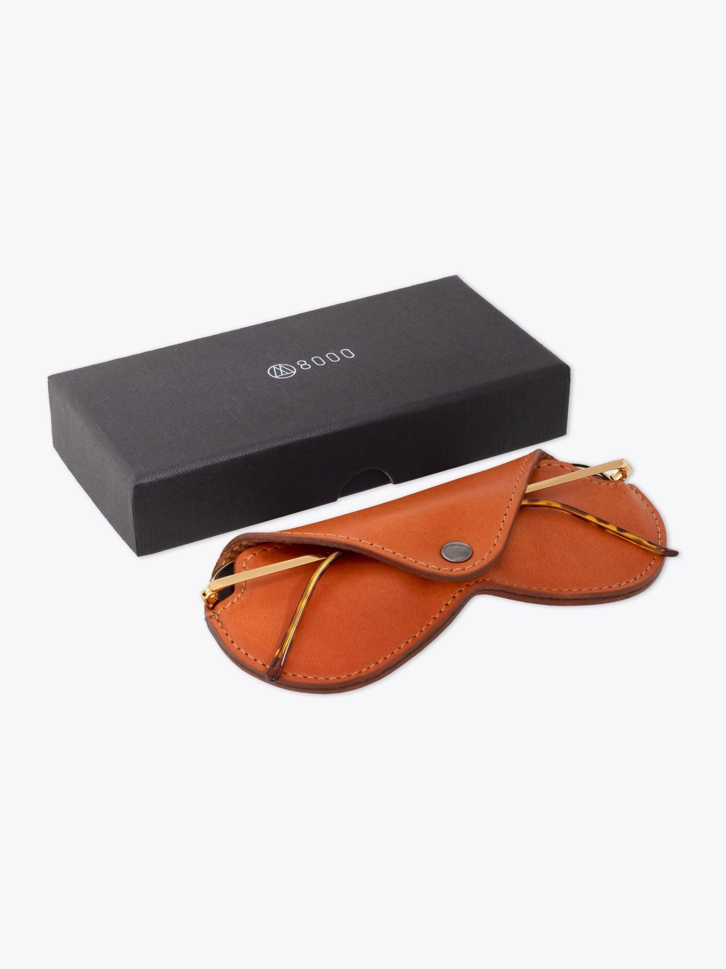 8000 Eyewear 8M3P Gold/Havana Sunglasses — Packaging Front View