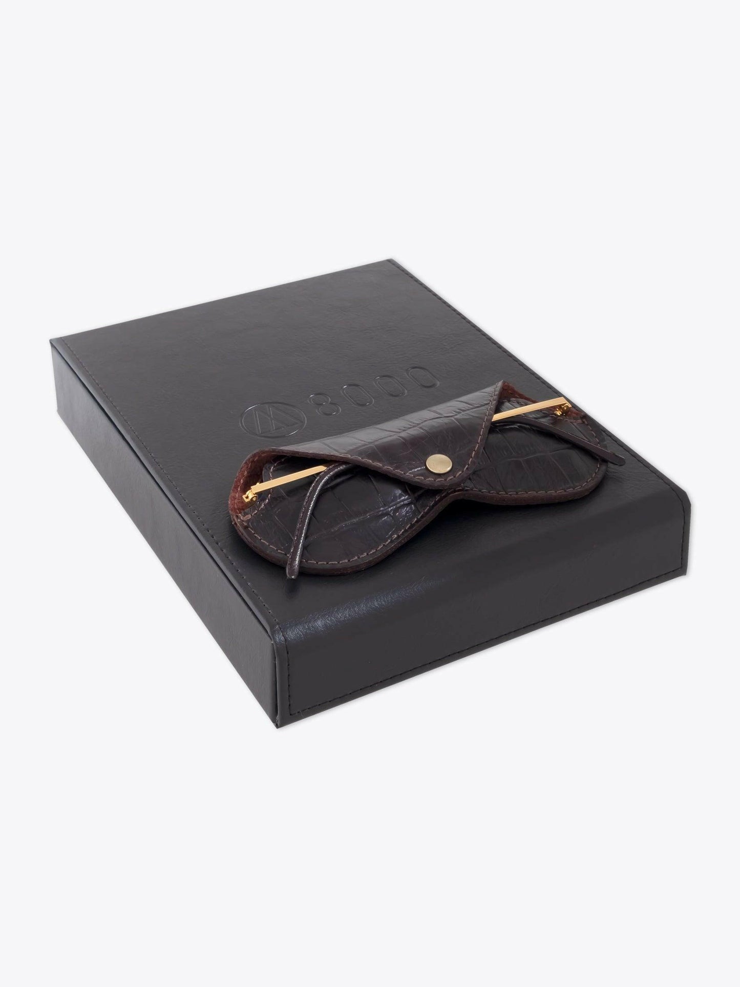 8000 Eyewear 8M6 14K Gold Sunglasses — Packaging Front View