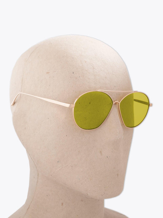 8000 Eyewear 8M7 Gold Sunglasses — Three-quarter View