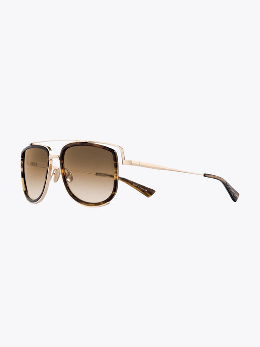 Christian Roth CR-100 Brown/Gold Sunglasses (CRS023) — Three-quarter View