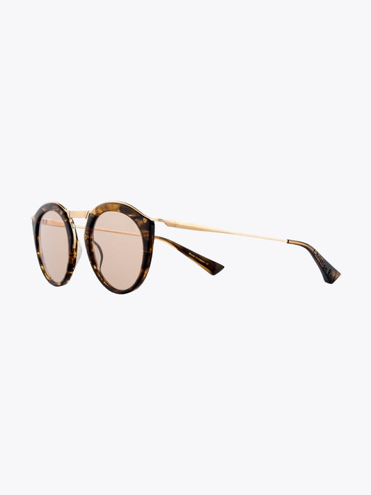 Christian Roth Oskari Brown/Gold Sunglasses (CRS008) — Three-quarter View