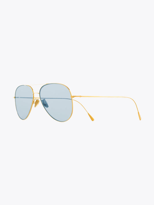 Cutler and Gross Gold Sunglasses (1266) — Three-quarter View
