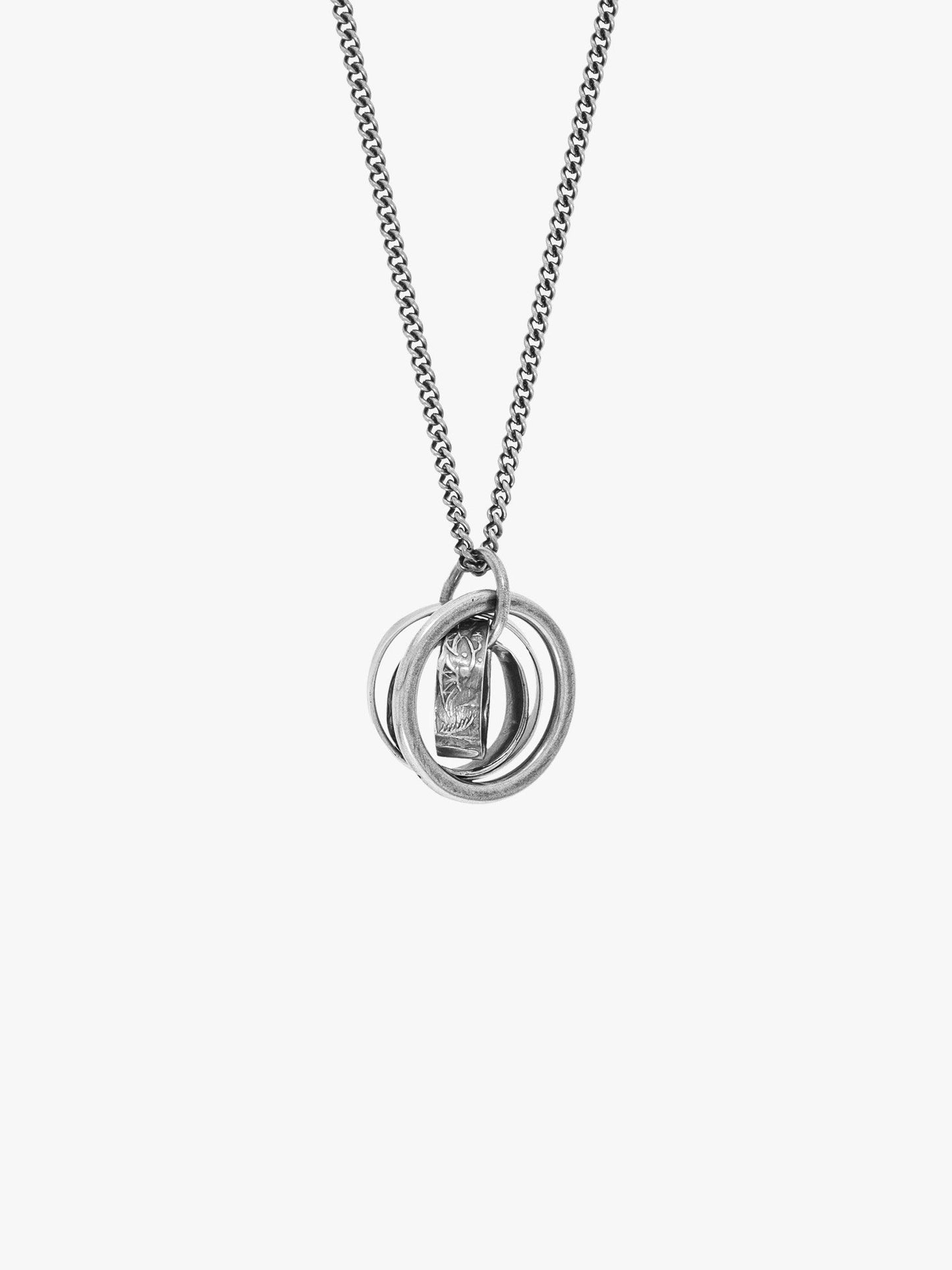 Goti CN569 Sterling Silver Pendant Necklace Details 2 Front View