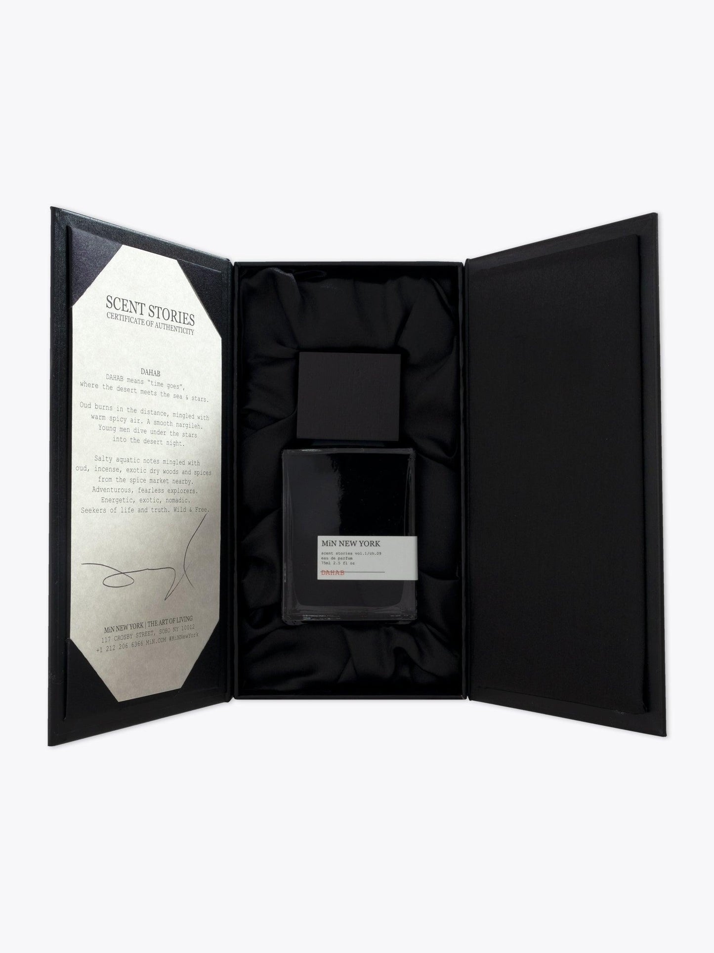 Min New York Dahab Perfume — EDP 75ml Packaging Inside View