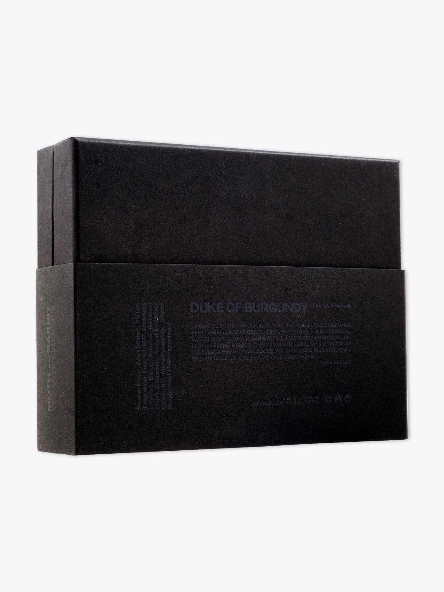Moth And Rabbit No9-Duke of Burgundy EDP 50ml — Packaging Back View