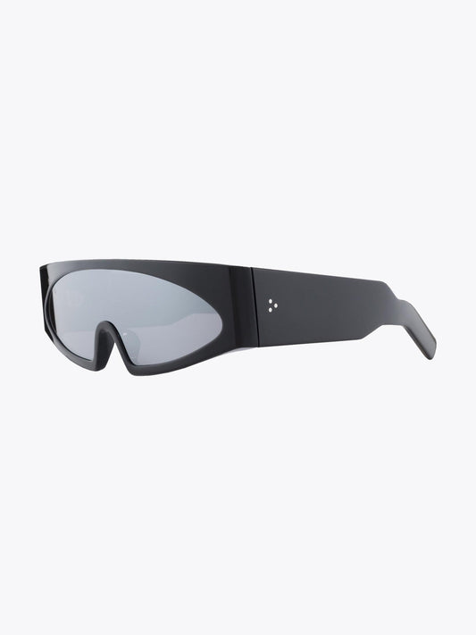 Rick Owens Gene Black/Silver Sunglasses Three-quarter View