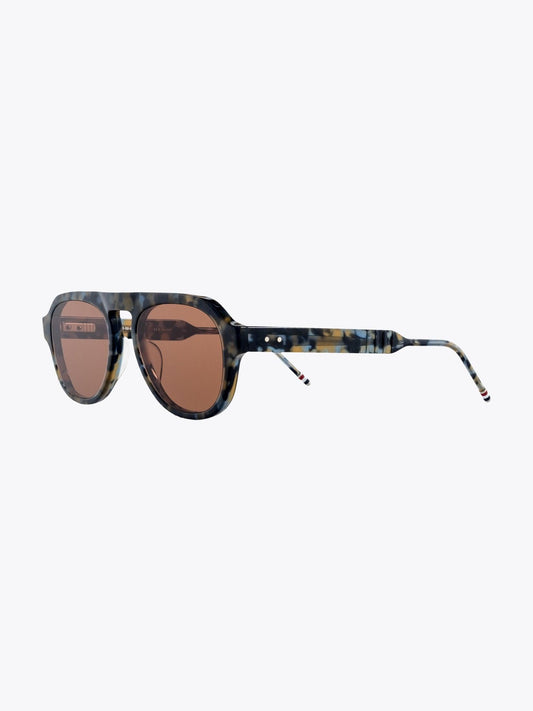 Thom Browne TBS-416 Navy Tortoise Sunglasses Three-quarter View