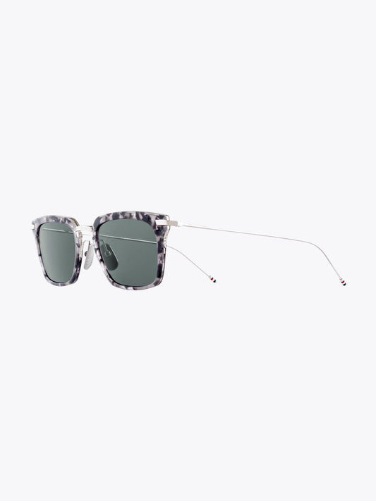 Thom Browne TBS-916 Grey Tortoise/Silver Sunglasses Three-quarter View
