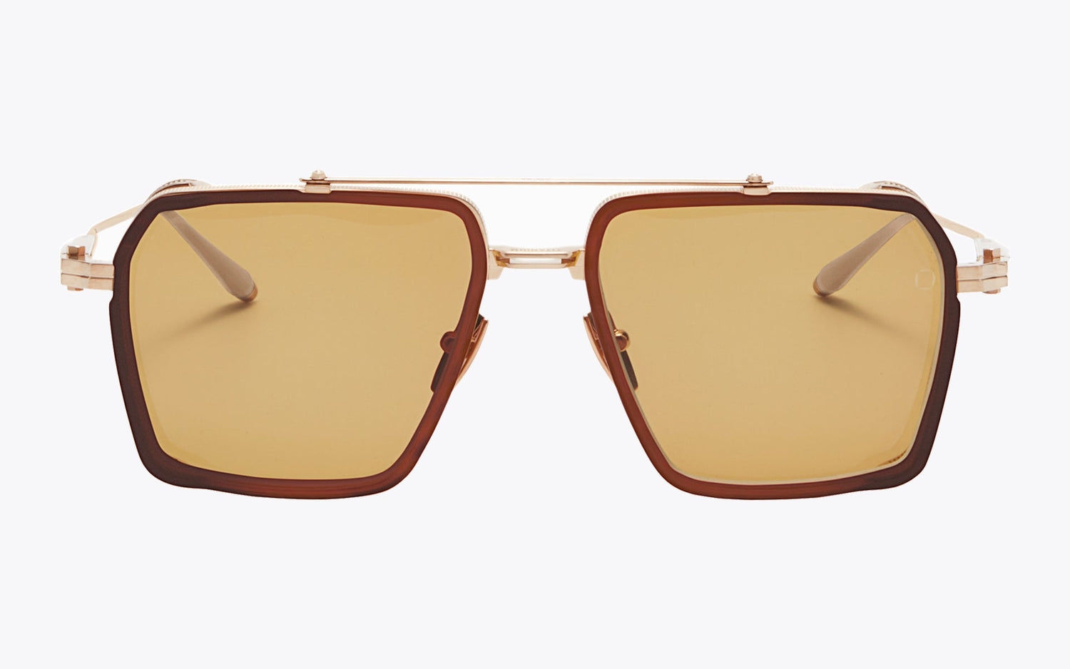 The Akoni Tiros 510C | White Gold Sunglasses offer an amplified interpretation of the iconic aviator style, making them suitable for both men and women.