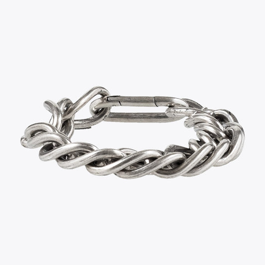 Goti Bracelet BR1111 Silver Double-Link Chain Chain | Front View