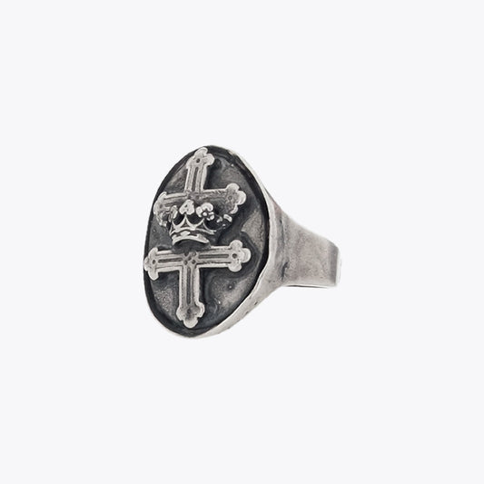Goti AN511 Silver Signet – Unisex Ring – Three-quarters View