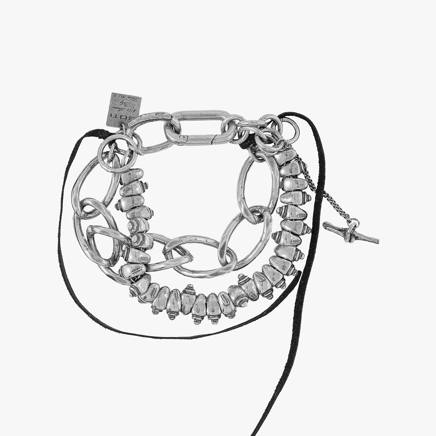 Goti BR1154 Silver Link Chain – Unisex Bracelet | Front View