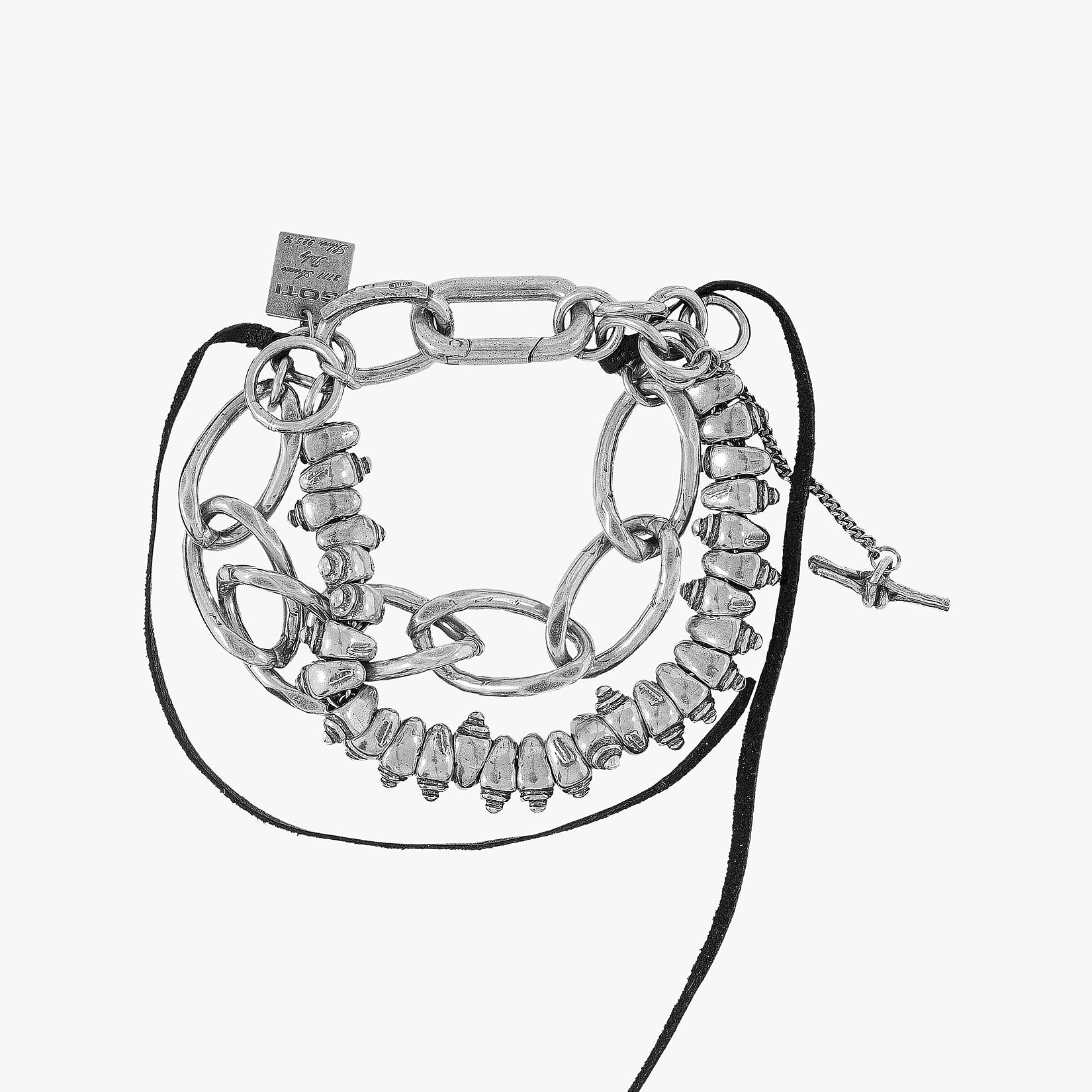 Goti BR1154 Silver Link Chain – Unisex Bracelet | Front View