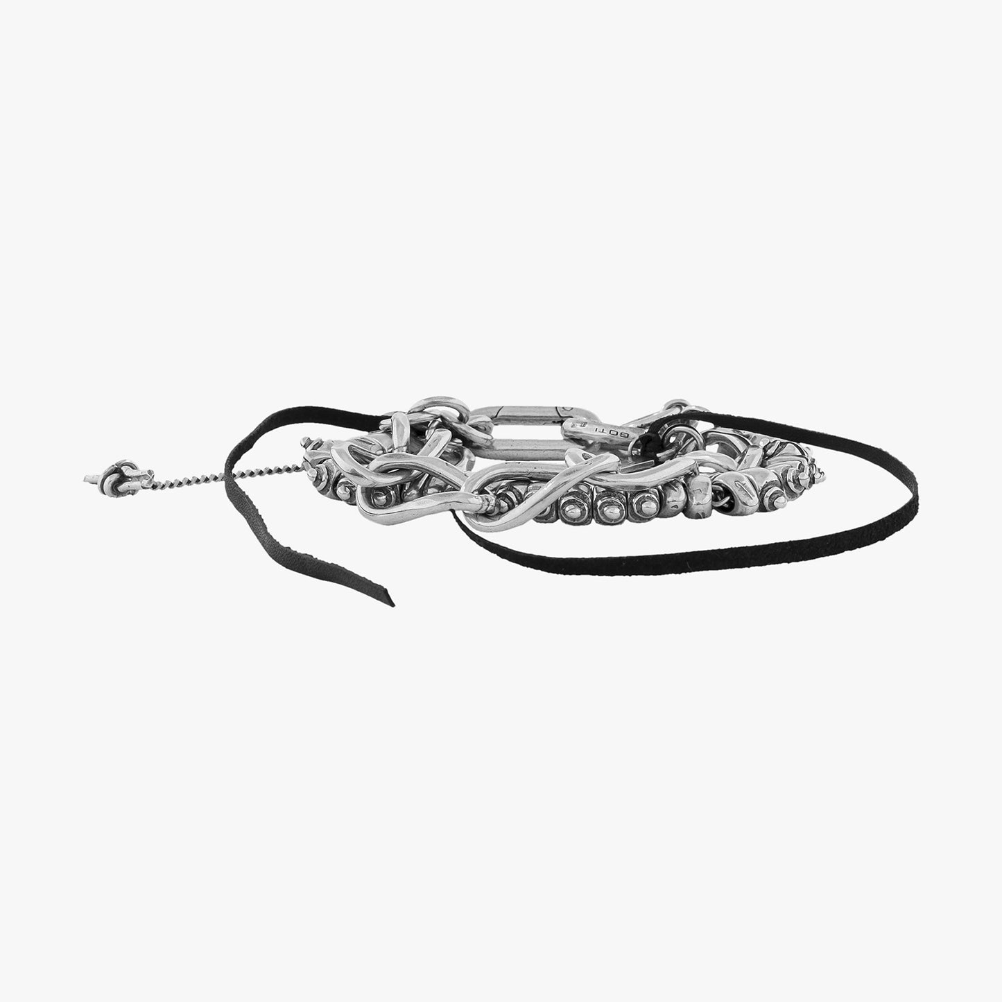 Goti BR1154 Silver Link Chain – Unisex Bracelet | Left Side View