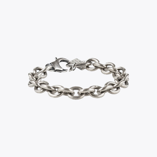 Goti BR1284 Silver Cable Chain – Unisex Bracelet | Front View