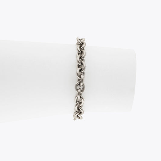 Goti BR1284 Silver Cable Chain – Unisex Bracelet | Side View