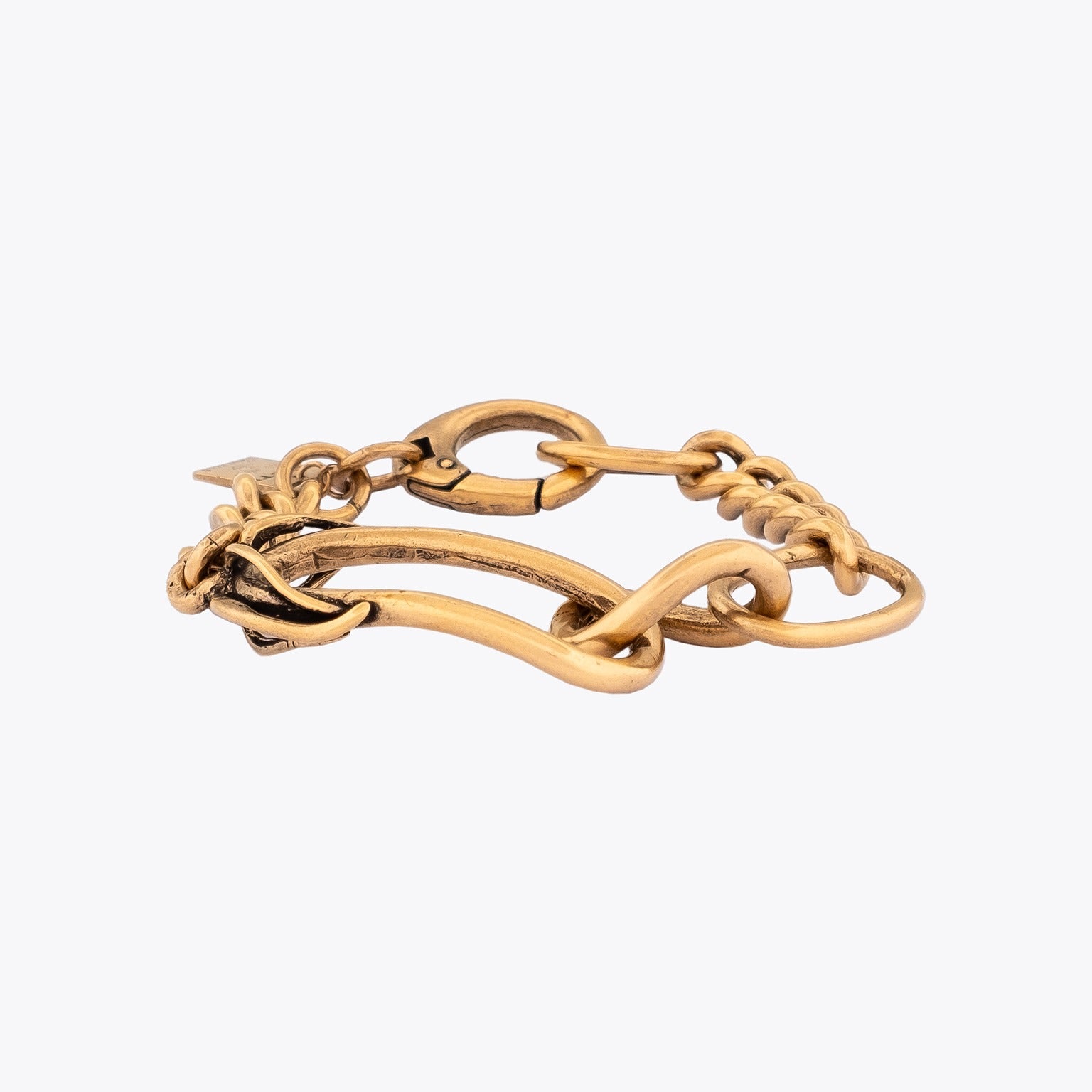 Goti BR2044 Gold-Plated Silver Curb Chain – Bracelet | Front View