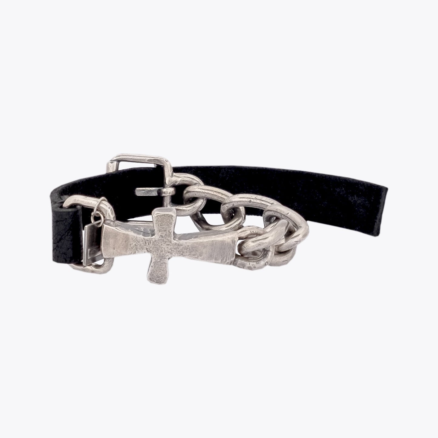 Goti BR506 Silver Curb Chain – Unisex Bracelet | Front View