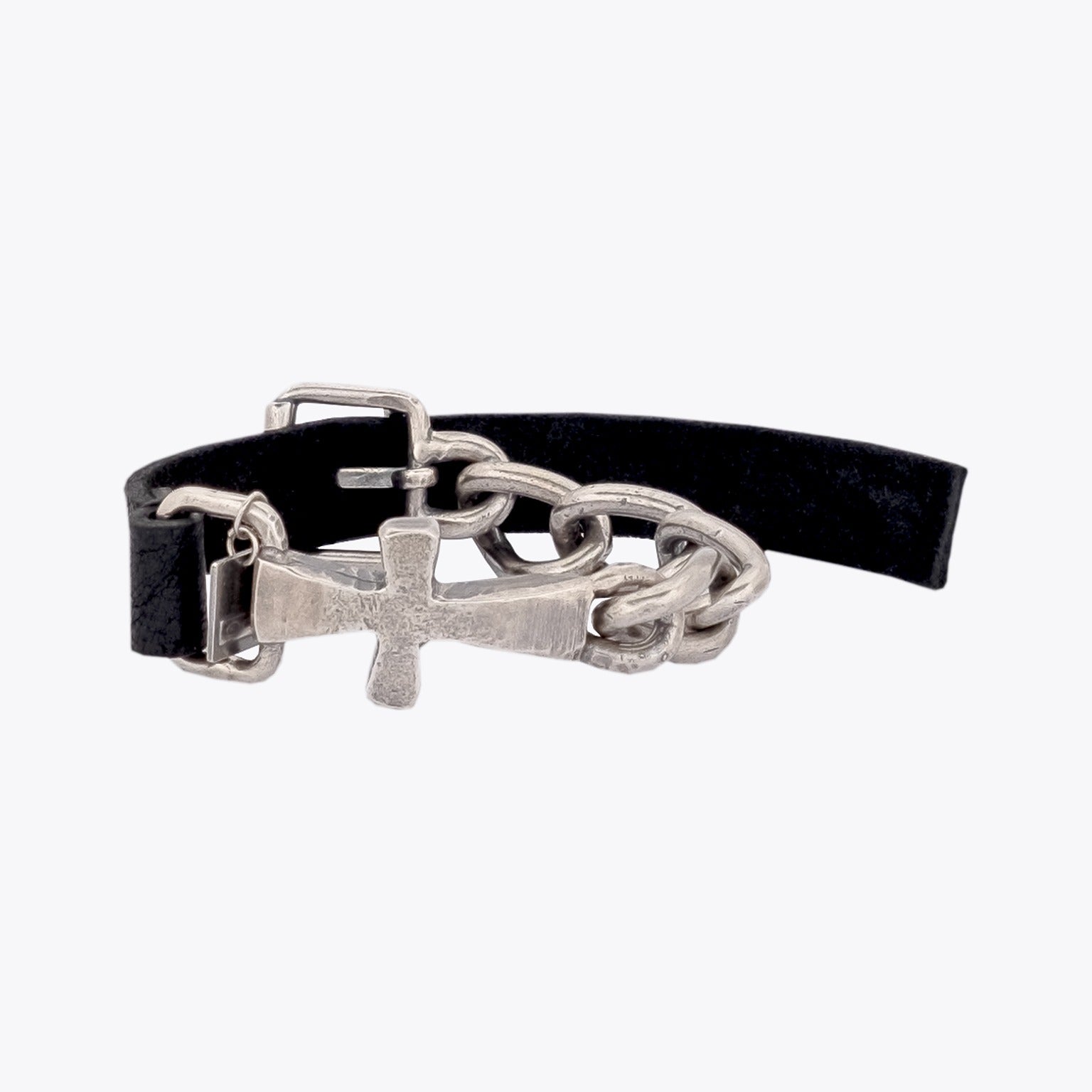 Goti BR506 Silver Curb Chain – Unisex Bracelet | Front View