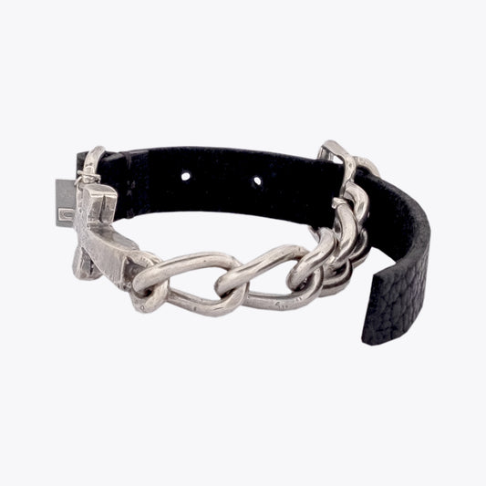 Goti BR506 Silver Curb Chain – Unisex Bracelet | Side View