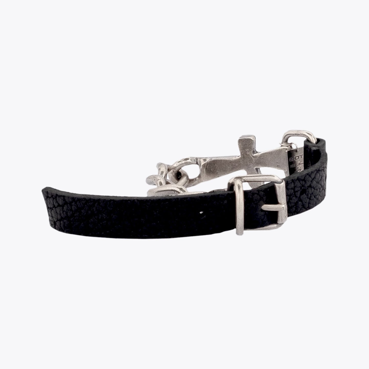 Goti BR506 Silver Curb Chain – Unisex Bracelet | Back View