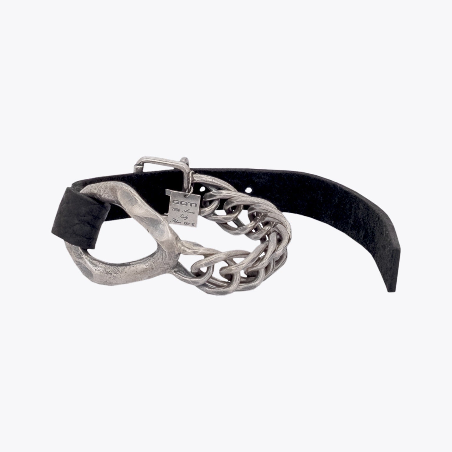 Goti BR514 Silver Rambo Chain – Unisex Bracelet | Front View