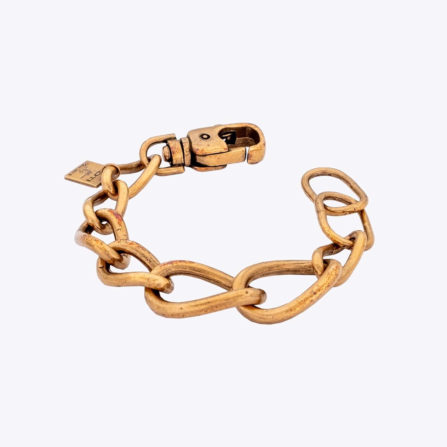 Goti Bracelet BR2022 Gold-Plated Silver Curb Chain on a white background