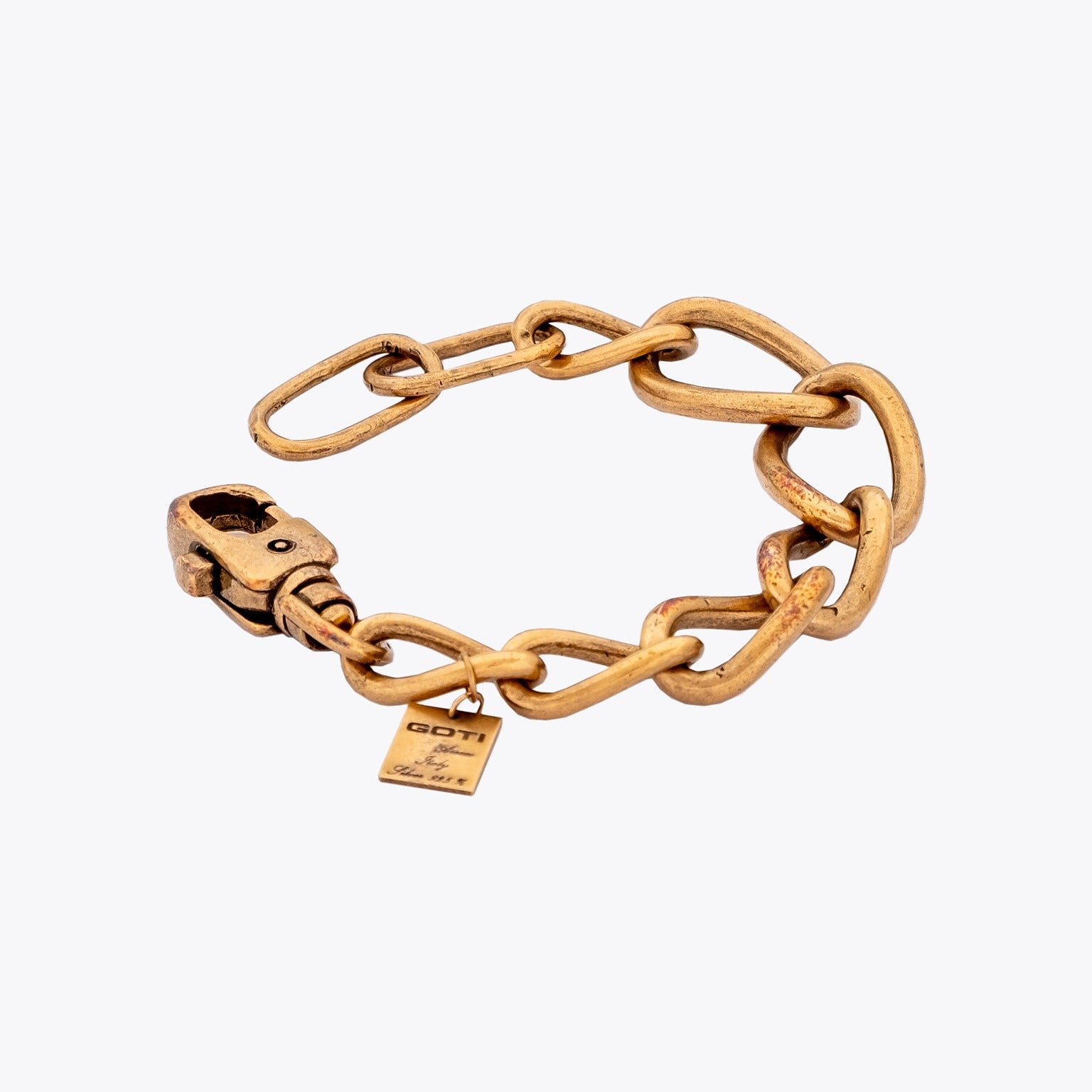 Goti Bracelet BR2022 Gold-Plated Silver Curb Chain | Side View