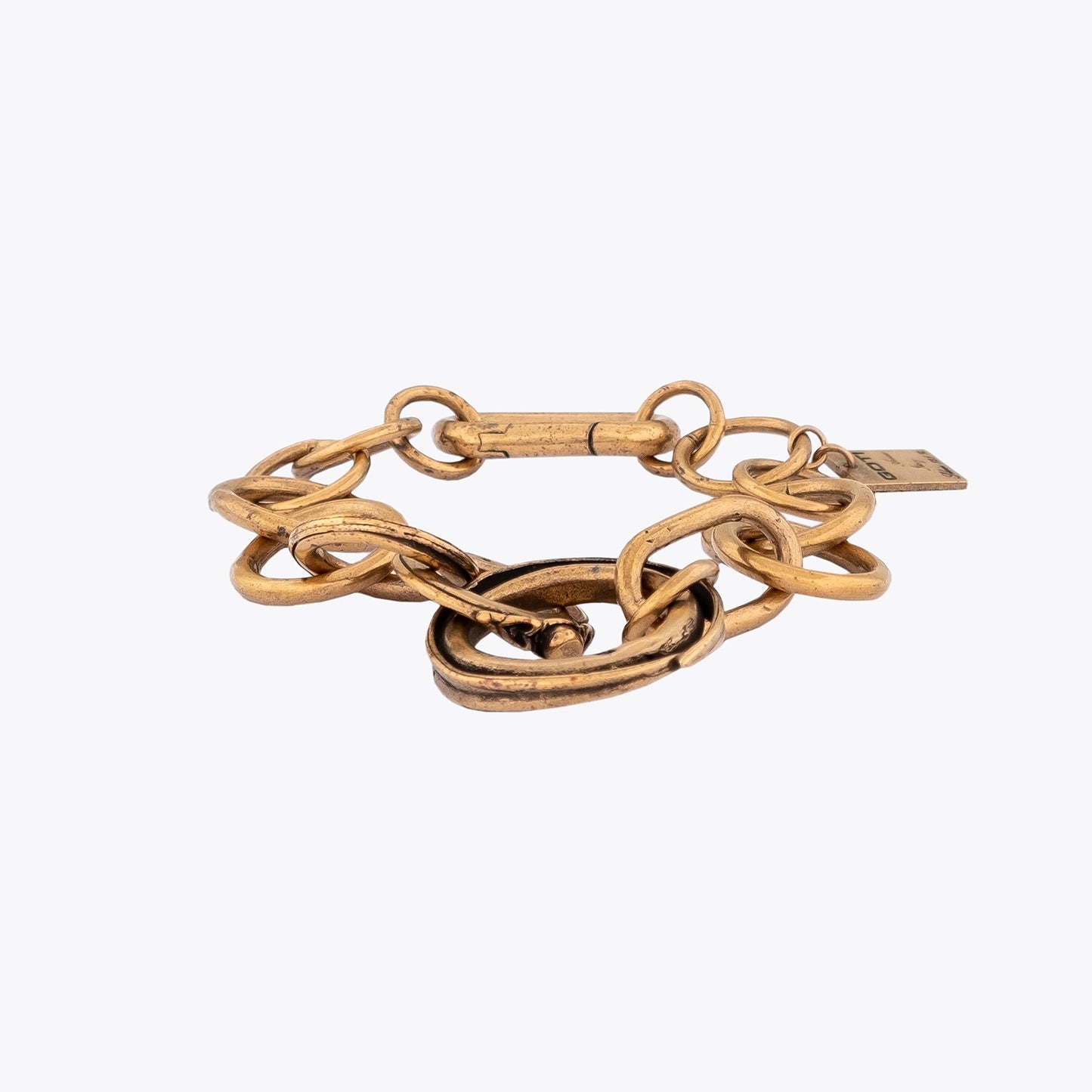 Goti Bracelet BR2034 Gold-Plated Silver Cable Chain on a white background