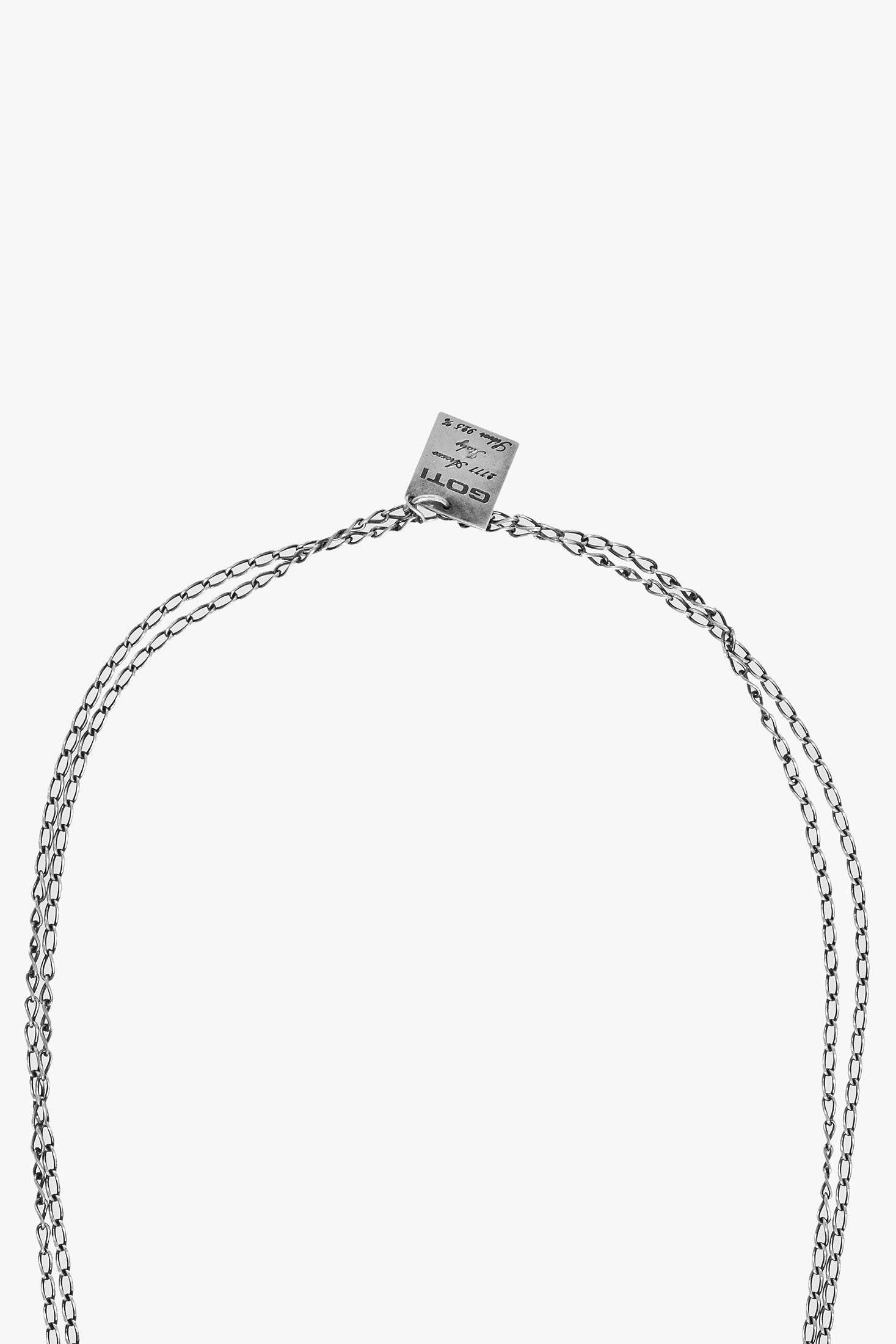 Goti CN1146 Silver Curb Chain – Women's Necklace | Goti plate front view view