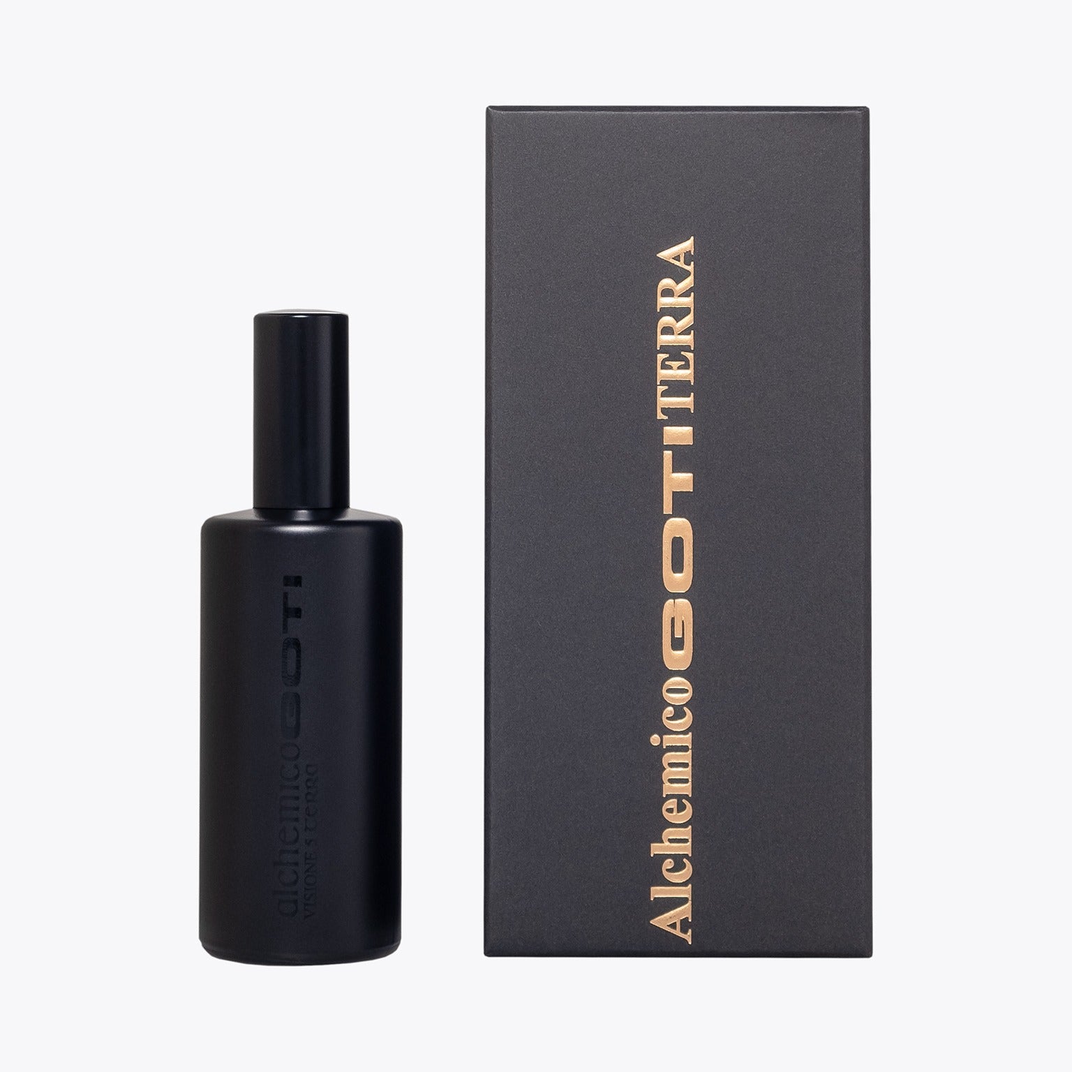 Alchemico Goti Terra Eau de Parfum 100ml anthracite paper box packaging - Made in Italy