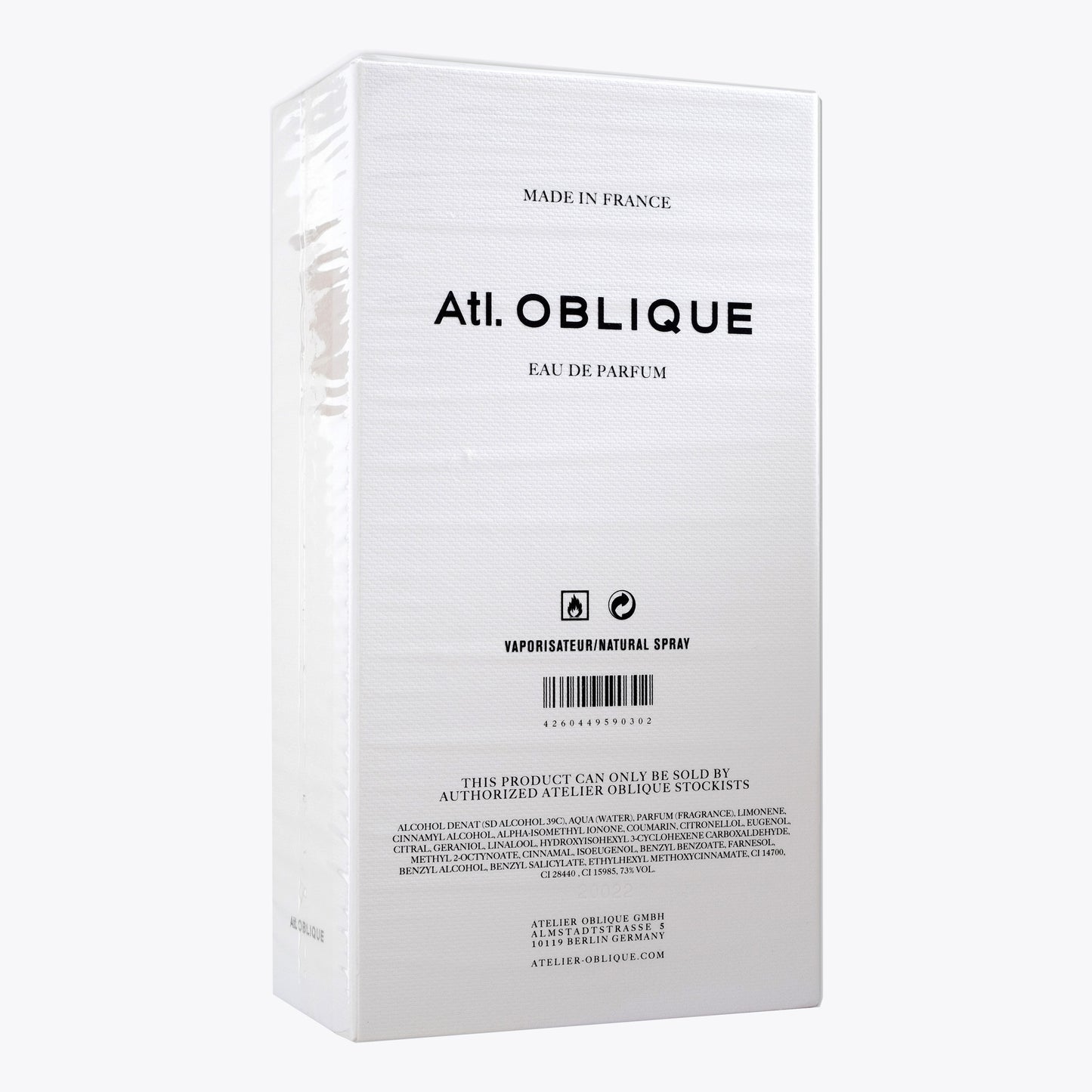 Closer by Atelier Oblique – Eau de Parfum 50ml – packaging back view 