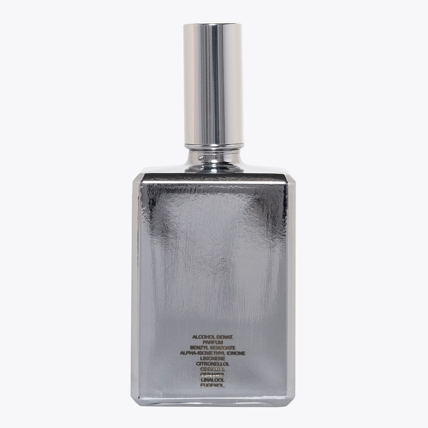Scent of Goti Smoke Eau de Parfum 100ml - silver glass bottle with text of ingredients