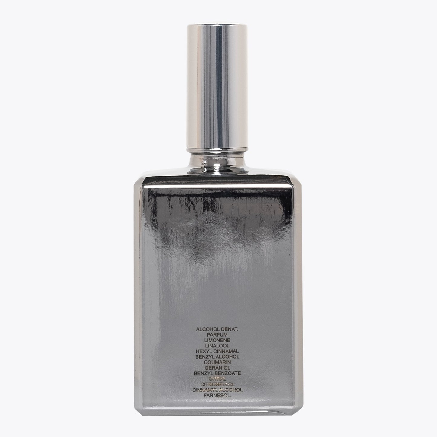 Scent of Goti White Eau de Parfum 100ml – Silver glass bottle with text of ingredients