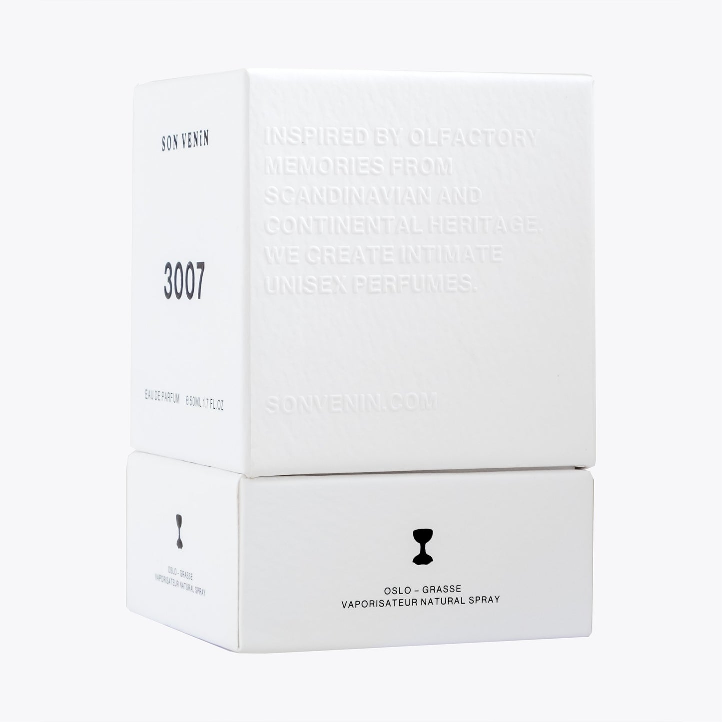 3007 by Son Venïn – Eau de Parfum 50ml – packaging side view –  text inspired olfactory memories
