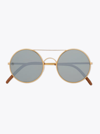 8000 Eyewear 8M4 Gold-Tone Round Sunglasses - Apodep.com