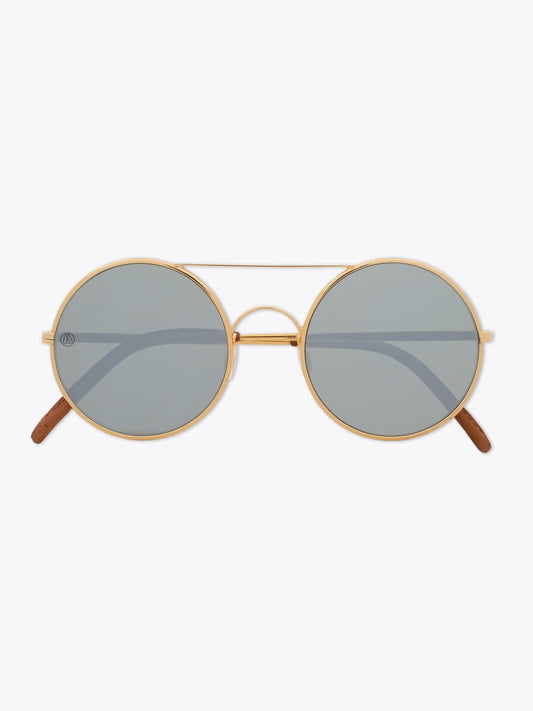 8000 Eyewear 8M4 Gold-Tone Round Sunglasses - Apodep.com